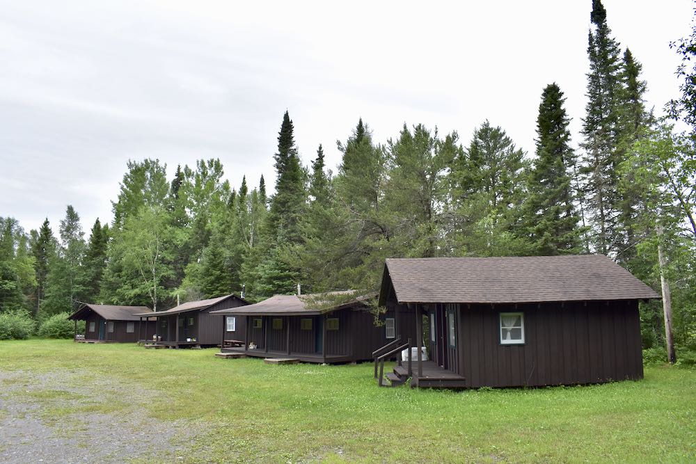 four rustic cabins at Okontoe