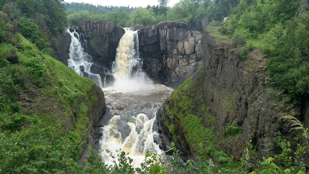 waterfalls in a gorge