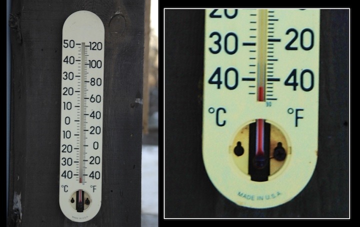 45-below zero on the thermometer
