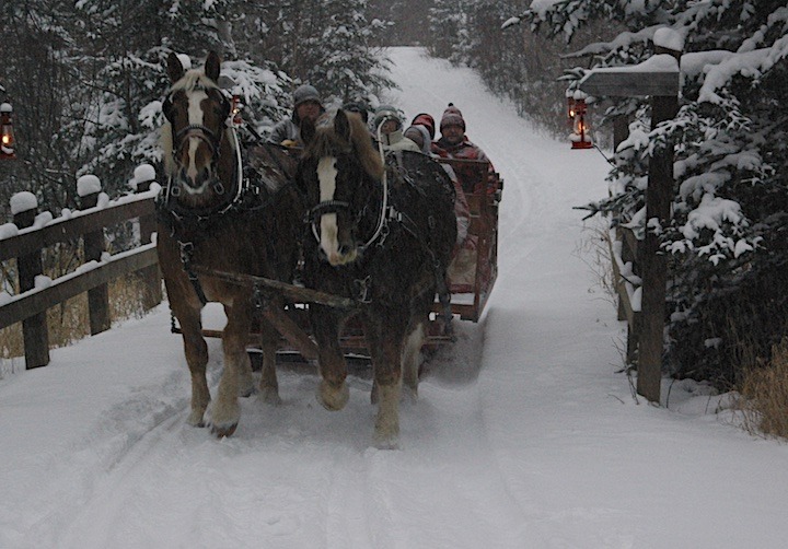 a two-horse sleigh ride at Okontoe