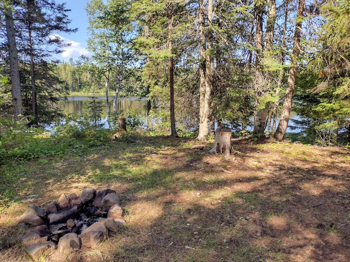 Campsite 4 firering and lake view