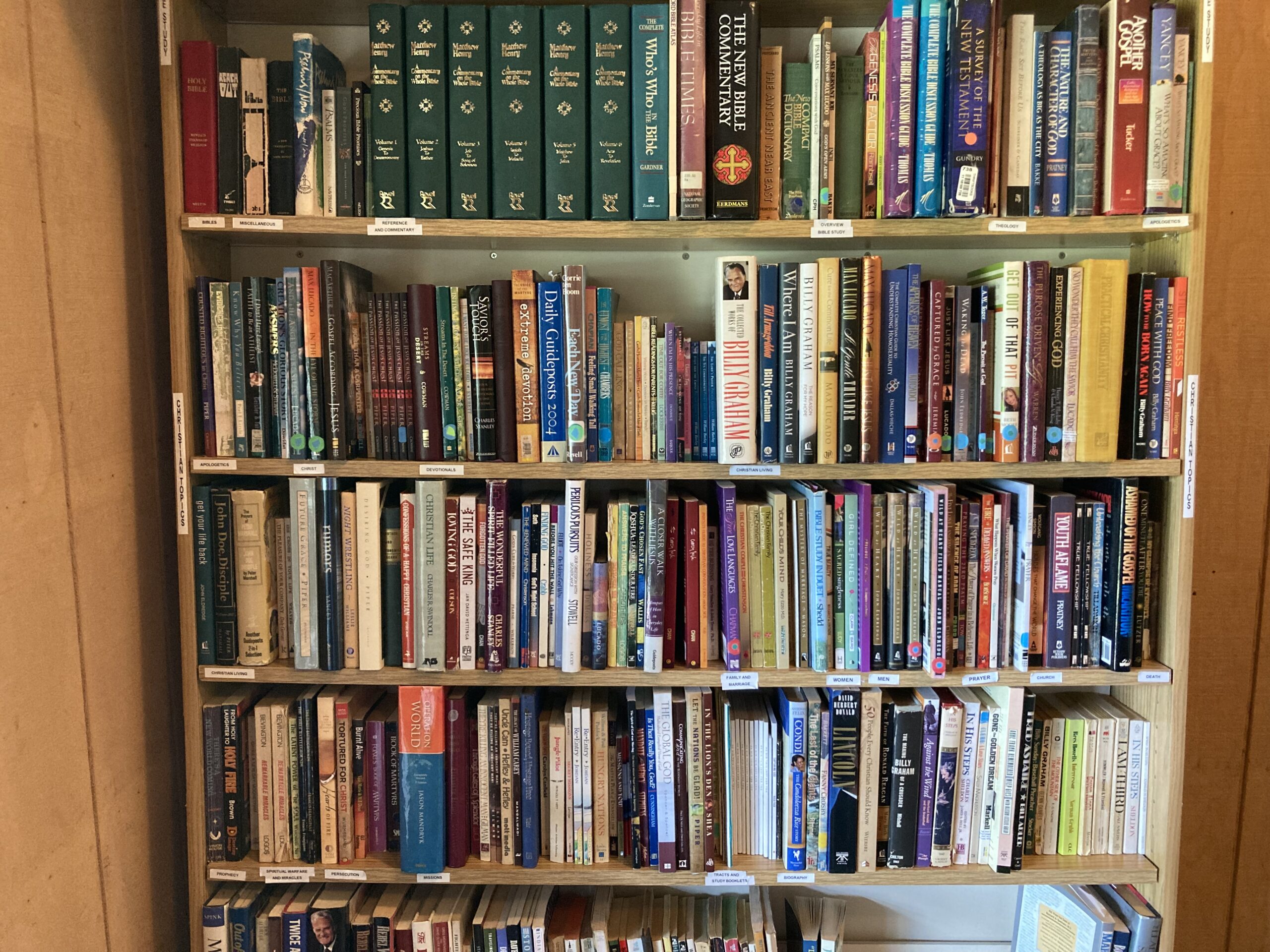 Books on shelves