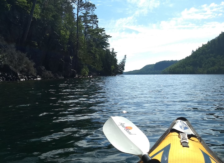 kayaking Clearwater Lake near the Boundary Waters